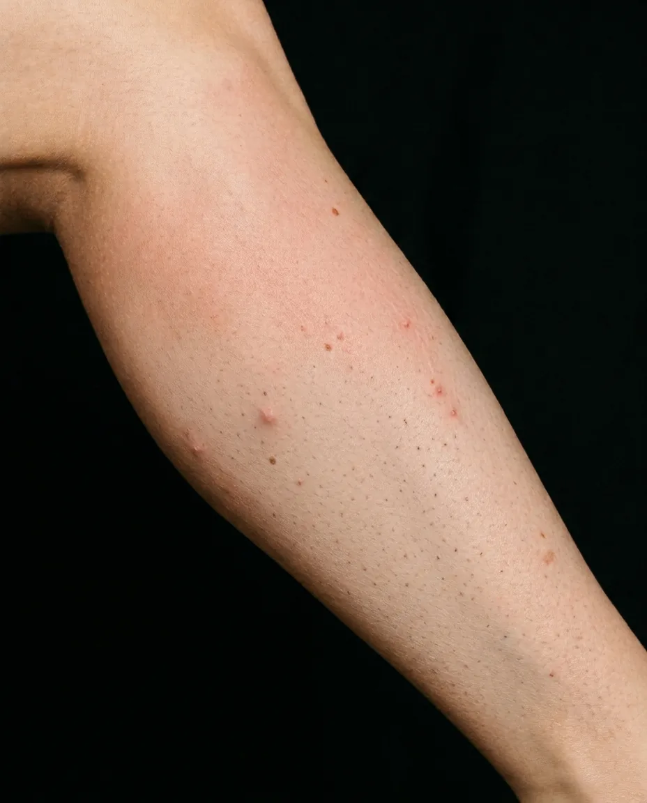 Peau irritée avant l’utilisation du galet